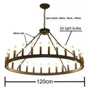 Axyaa Black Metal Chandelier Lighting for Living Room Loft, LED Pendant Lights for Villa Stairs