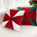 Axyaa Flannelette Bow Christmas Pillowcase 45x45 - Holiday Sofa Cushion Cover