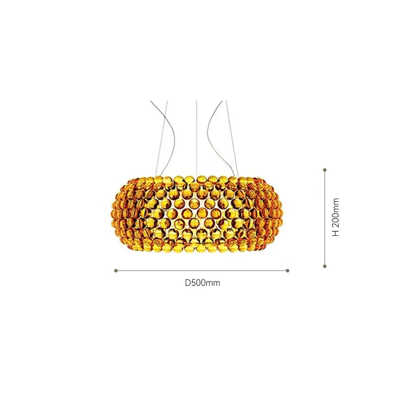 Axyaa Acrylic LED Pendant Chandelier Transparent Gold Floor Lamp