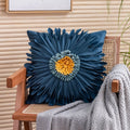 Axyaa Velvet Pink White 3D Chrysanthemum Throw Pillow Bouquet Model