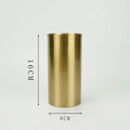 Axyaa Gold Brass Cylinder Vase Artificial Flowers Decor Desk Decoration Minimalism Metal Vases