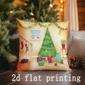 Axyaa Christmas Pillow Cover Collection: Festive Scene Pattern for Sofa, Bedroom, Car