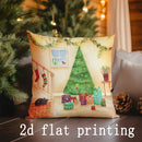 Axyaa Christmas Pillow Cover Collection: Festive Scene Pattern for Sofa, Bedroom, Car