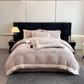 Axyaa Winter Thickened Carved Milk Fleece 4-Piece Set Coral Fleece Bedding