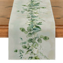 Eucalyptus Table Runner by Axyaa: Watercolor Greenery for Dining and Party Tables