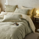Axyaa Jacquard Cotton Bedding Set King Queen Size Duvet Cover Pillowcase Cozy Soft