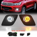 Axyaa LED Halogen Fog Lamps Daytime Running Lights for Toyota Hilux Revo 2015-2019