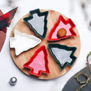 Axyaa Nordic Christmas Tree Ceramic Tray, Rotatable Snack Plate