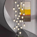 Axyaa Crystal Chandelier Stair Pendant Lamp Living Room Pendant Lights