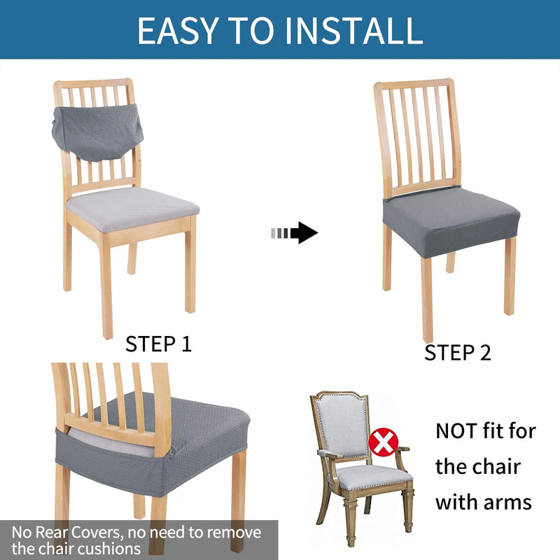 Axyaa Waterproof Stretch Jacquard Dining Chair Cover Set