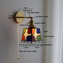 Axyaa Gold Brass LED Wall Lights Colorful Glass Kids Bedroom Luxury Wall Lamp