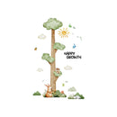 Axyaa Forest Animal Tree Growth Chart Wall Stickers - Kids Nursery Height Measure Decals