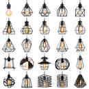 Axyaa Iron Cage Pendant Light - Minimalist Vintage Loft Pyramid Lamp