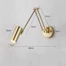 Axyaa Swing Arm LED Wall Sconce - Telescopic Rocker Switch Bedside Lamp