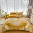 Axyaa Solid Color 4-Piece Bedding Set - Quilt Cover, Bed Sheet, Student Dorm 3-Piece Set