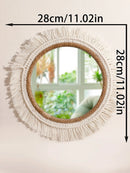 Axyaa Boho Hand Woven Wall Hanging Tapestry Nordic Wall Mirrors Decoration
