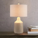 Axyaa Cement Bedside Table Lamp: Japanese Wabi Sabi Style for Bedroom, Living Room, Study