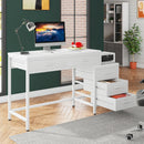 Axyaa Industrial Computer Desk with 5 Drawers and Reversible Printer Stand Cabinet