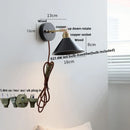 Axyaa Black Wood LED Wall Sconce with Copper Socket - Modern Nordic Design