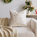 Axyaa Christmas Tree Pillow Cover - Silver Gold Snowflake Velvet - Home Decoration - 45x45cm