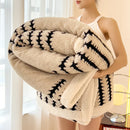 Axyaa Geometric Striped Fleece Blanket | Soft Plush Winter Throw Blanket