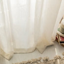 Axyaa Soft Beige Luxury Vertical Texture Curtains - Semi-light-blocking Home Decor