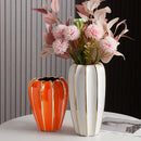 Gold Ceramic Vase with Flowers: Axyaa High-End Home Decor & Living Room Accent