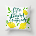 Lemon Pattern Summer Cushion Cover Throw Pillow for Sofa Decoration by Axyaa
