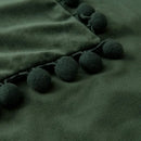 Axyaa Green Velvet Pompom Throw Pillow Cover Luxury European Style
