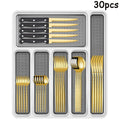 Axyaa 48pc Stainless Steel Tableware Set Knife Fork Spoon Dessert Steak Knife