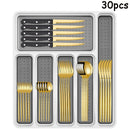 Axyaa 48pc Stainless Steel Tableware Set Knife Fork Spoon Dessert Steak Knife