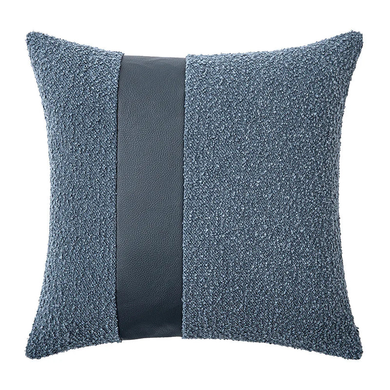 Faux Leather Textured Accent Pillow Cover in 9 Colors by Axyaa