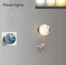 Axyaa Kids Space Planet Astronaut Wall Lamp Glass Ball Modern Bedroom Decor