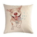 Axyaa Cute Pet Dog Pattern Linen Pillowcase for Home and Office Decor 45*45cm