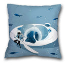 Axyaa Spaceman Astronaut Ocean Blue Pillow Cover for Home D��cor