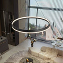 Axyaa Modern Round Ring LED Chandeliers for Living Room & Office Decor