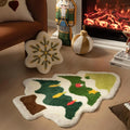 Axyaa Christmas Tree Mat Anti-Slip Imitation Cashmere Carpet