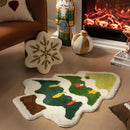 Axyaa Christmas Tree Mat Anti-Slip Imitation Cashmere Carpet
