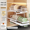 Axyaa Pull-out Dish Drainer Storage Rack for Kitchen Sink Cabinet - Organizer Holder