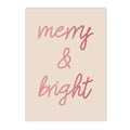 Boho Pink Christmas Tree Snowflake Wall Art Print Set by Axyaa