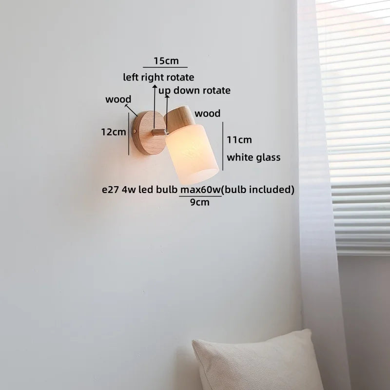Axyaa Nordic LED Wall Sconce, Rotating White Ceramic Light for Home Decor