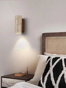 Axyaa Yellow Cave Stone Wall Lamp for Study Bedroom, Antique Style Solid Wood Hallway Lamp