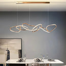 Axyaa Modern Rose Gold LED Chandelier Circles Hanging Light Fixtures
