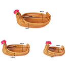 Axyaa Rattan Animal Style Fruit Plate & Tea Tray Multifunctional Storage Basket