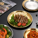 Axyaa Stainless Steel Plate Set for BBQ Barbecue and Desserts