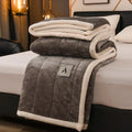 Axyaa Plush Quilted Blanket: Soft Coral Fleece, Double Sided, Thick Bed Cover