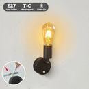 Axyaa Minimalist Wall Lamp with E27 Bulb & Button Switch for Indoor LED Lighting