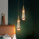 Axyaa Waterdrop Crystal Chandelier: Black Gold LED Suspension Lights