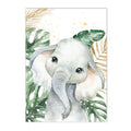 Axyaa Jungle Animals Custom Name Wall Art Poster Canvas Painting Nursery Decor