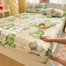 Axyaa Cartoon Fish Printed Cotton Fitted Bed Sheet - Single/Queen/King